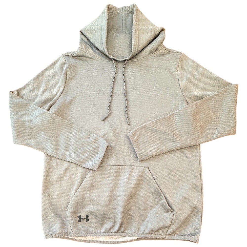 Under Armour Funnel Neck Hoodie Womens Medium Gray Pullover Athletic Sweatshirt‎